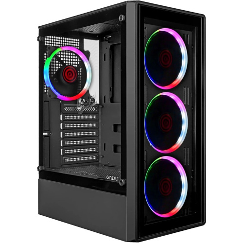 Корпус Ginzzu CL325, ATX Fan 4*RR4 FRGB передняя панель стекло