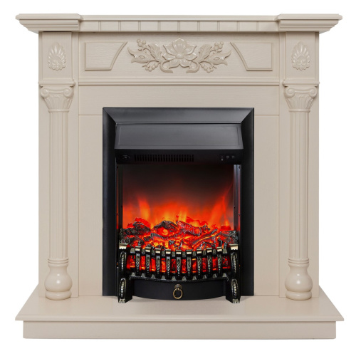 Электрокамин RealFlame Dacota WT белый дуб с очагом Fobos Lux Black