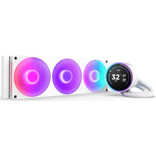 СВО NZXT Kraken Elite 420 RGB (RL-KR42E-W2) (350W, 420mm, LED temp., White/ Fans 3x140mm, 98.61C