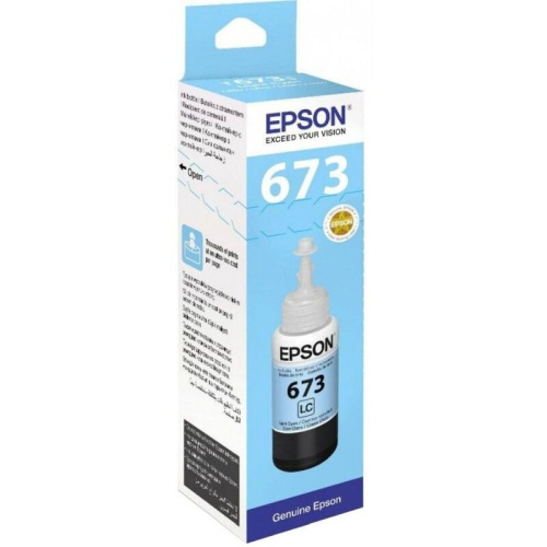 Чернила Epson 673 C13T673598 (аналог C13T67354A) светло-голубой 70мл для Epson L800/L810/L850/L1800