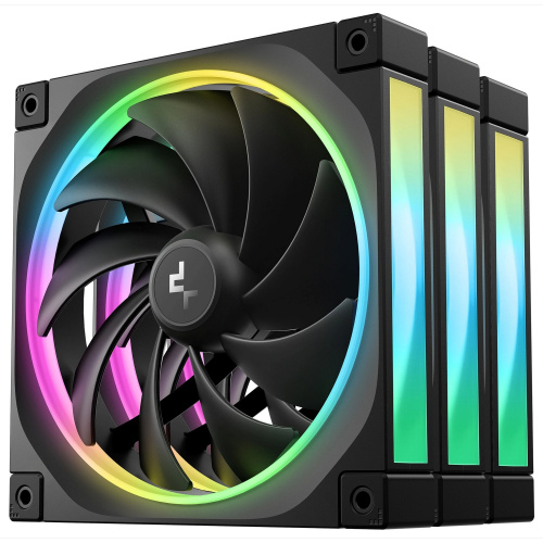 Вентилятор DEEPCOOL FL14-3 in 1 140x140x25мм (PWM, ARGB, черный, 500-1700об/мин) Color Box