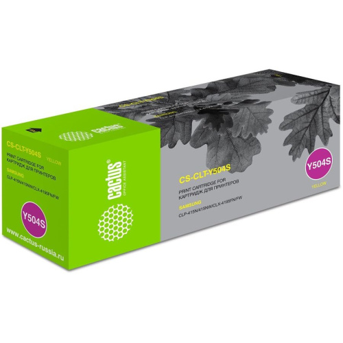 Картридж Cactus CS-CLT-Y504S для Samsung CLP 415N/ CLX 4195FW/ 4195FN 1800 страниц желтый