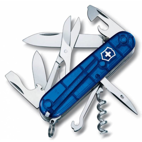 Нож перочинный Victorinox Climber (1.3703.T2) 91мм 14функций синий полупрозрачный карт.коробка