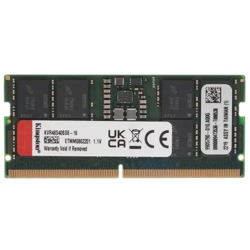 ОЗУ Kingston KVR48S40BS8-16 16GB 4800MT/s DDR5 Non-ECC CL40 SODIMM 1Rx8