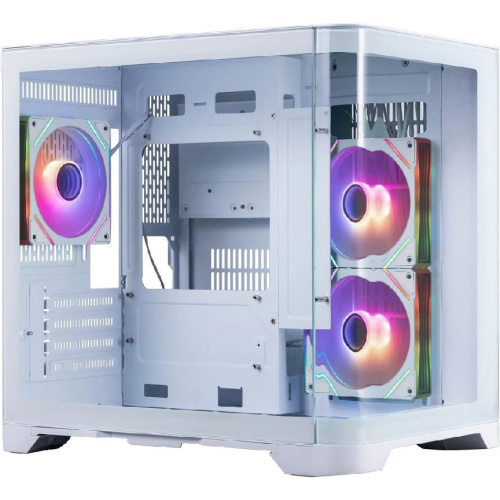 Корпус 1STPLAYER Uview UV5 ARGB White (UV5-WH-2FC7R-W-1FC7-W) / mATX / 3x120mm ARGB fans