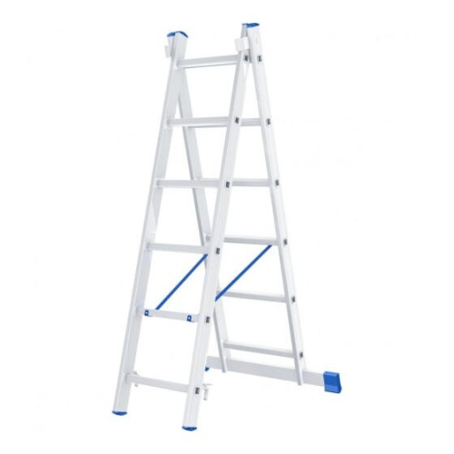 Лестница двухсекционная Сибртех 97906 2х6 ступеней, алюминиевая