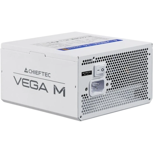 Блок питания Chieftec Vega M White PPG-1000-CW (ATX 3.1, 1000W, 80 Plus Gold, Active PFC, 135mm fan, Gen5 PCIe, Full Cable Management, белый) Retail