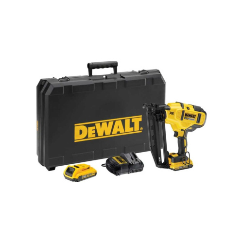 Пистолет шпилькозабивной аккумуляторный DeWALT DCN660D2-QW с АКБ и ЗУ желтый