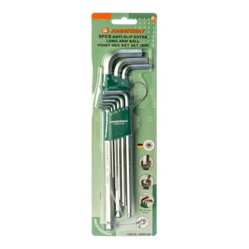 Набор ключей шестигранных Jonnesway H06SA109S (48822) торцевых 9 пр.
