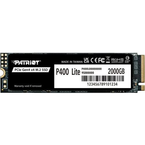 SSD Patriot P400 P400LP2KGM28H 2ТБ, M.2 2280, PCIe 4.0 x4