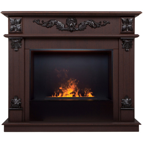 Электрокамин RealFlame Philadelphia 25,5/26 DN орех с очагом 3D Cassette 630 Black Panel