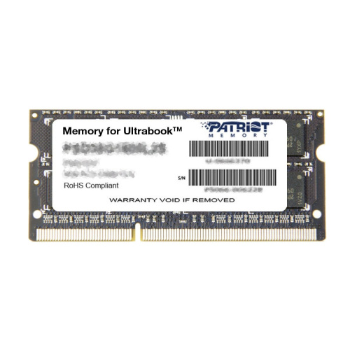 Оперативная память 8Gb DDR-III 1600Mhz Patriot Low Voltage SO-DIMM (PSD38G1600L2S)