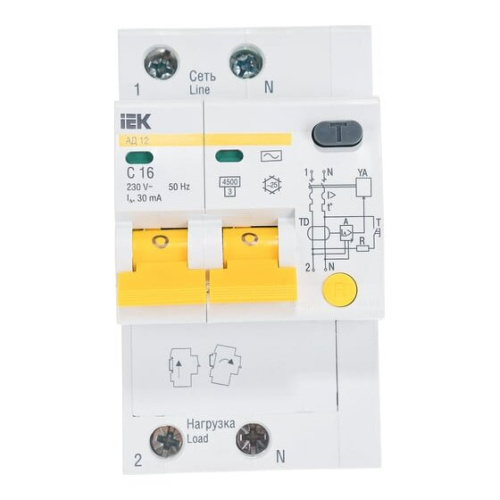 Дифавтомат IEK АД12 (MAD10-2-006-C-010) белый