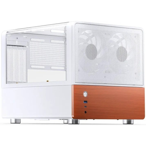 Корпус JONSBO V12 White без БП, боковая панель из закаленного стекла (панорама), mini-ITX, micro-ATX, белый