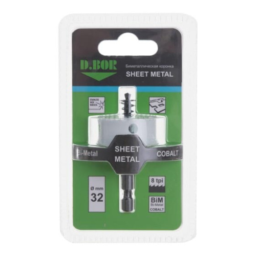 Биметаллическая коронка D.BOR Sheet metal D-HS-BIM-SM-20-032 32 мм комплект