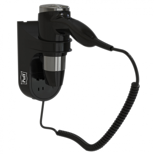 Фен Puff 1600ВlB черный/серебристый 405,013