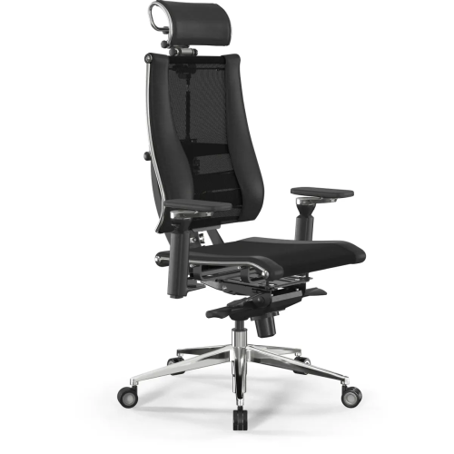 Кресло руководителя Метта Yoga 4DF B2-14D-YM93+Infinity (Z509232364) черный сет/ткань/экокожа с подголов. крестов. алюминий хром