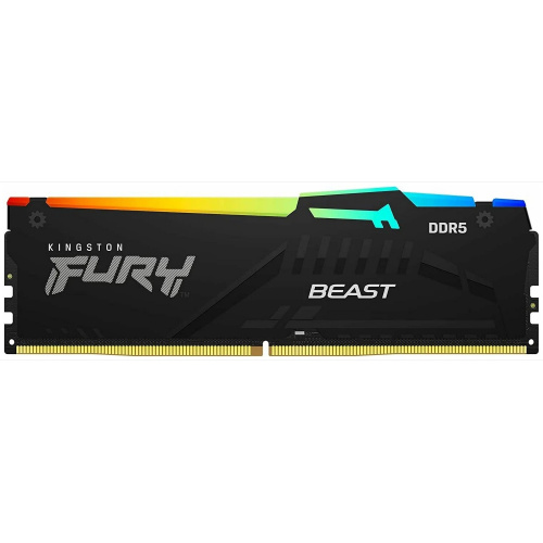 ОЗУ Kingston FURY Beast RGB XMP Gaming Memory (KF556C40BBAK2-16) DDR5 5600 16GB DIMM Non-ECC, CL40, 1.25V, (Kit of 2) 1RX16 40-40-40 28