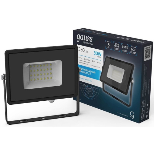Прожектор Gauss Qplus уличный светодиодный 30Вт корп.алюм.черный (613511330)