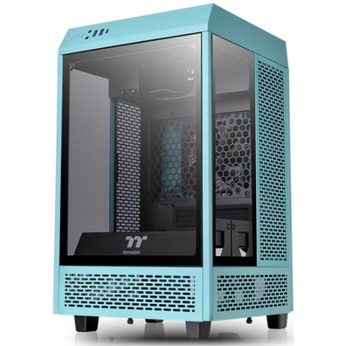 Корпус Thermaltake The Tower 100 Turquoise (CA-1R3-00SBWN-00) без БП miniITX 1x120mm 3x140mm 2xUSB3.0