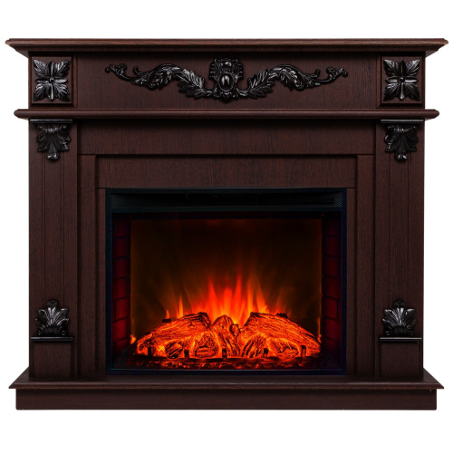 Электрокамин RealFlame Philadelphia 25,5/26 DN орех с очагом Evrika 25,5 LED