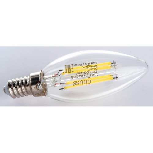 Лампа Gauss Filament (103801211) филам.11Вт цок. E14 свеча 220B 4100K св.свеч.бел.нейт. С35 (упак. 1шт)