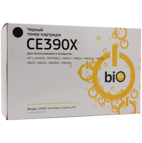 Картридж Bion BCR-CE390X для Hp LaserJet M602(n/dn/x), M603(n/dn/xh), M4555(f/fskm/h) (24'000 стр.) Черный