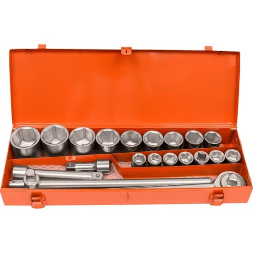 Набор головок торцевых Gigant GAS20 6-ти гранных с трещоткой 3/4" 20 пр.