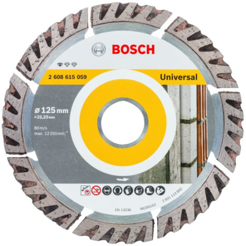 Диск алмазный по бет. Bosch Stf Universal (2608615059) d125мм d(посад.)22.23мм (угловые шлифмашины)