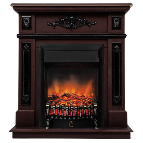 Электрокамин RealFlame Lilian DN орех с очагом Fobos Lux Black RC