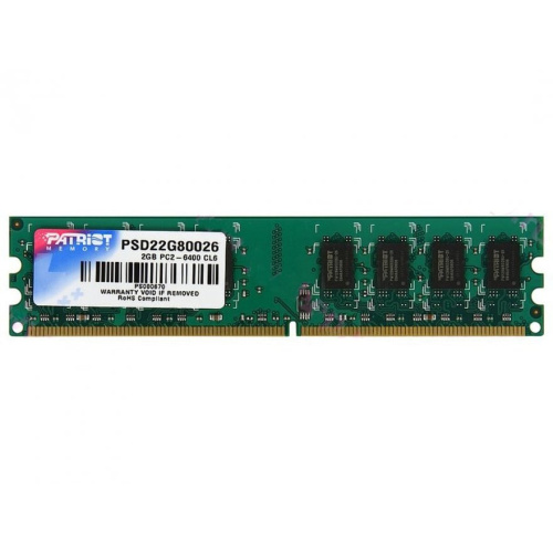 Оперативная память DDR2 2Gb 800MHz Patriot PSD22G80026 RTL PC2-6400 CL6 DIMM 240-pin 1.8В