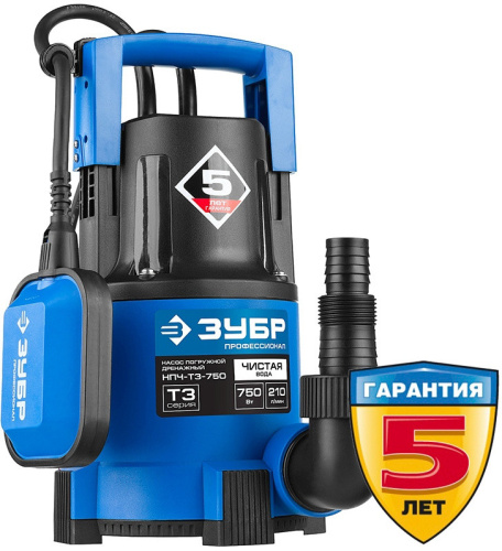 Насос дренажный Зубр НПЧ-Т3-750