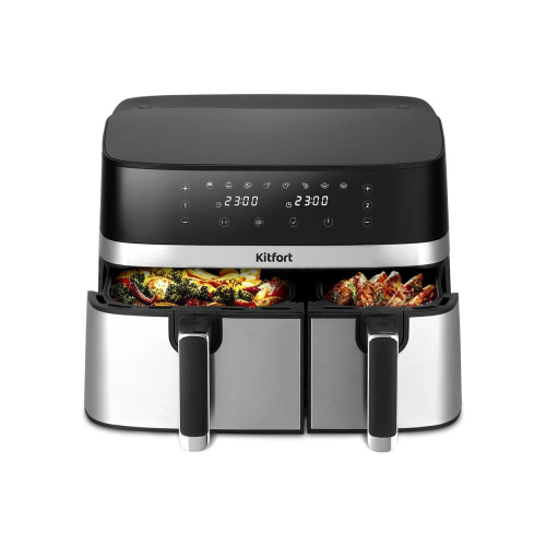 Аэрогриль KitFort KT-2261 черный и серебристый