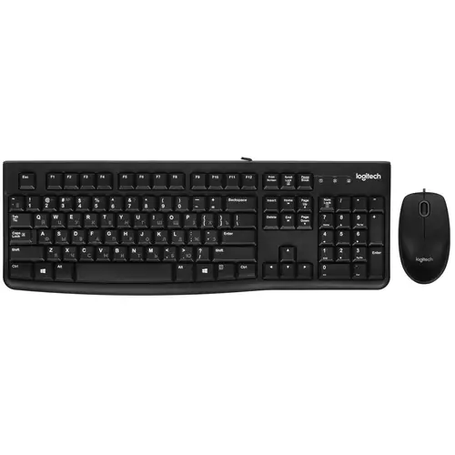 Комплект клавиатура+мышь проводные Logitech MK120 black (920-002589) с кириллицей