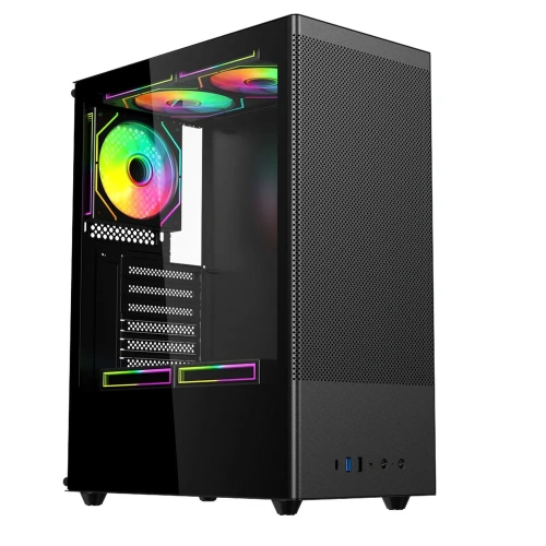 Корпус ACD Citadel 108B (AH-SI2G0-000) ATX, Type-C + 2XUSB ports + HD audio combo, Mesh, TG, Black