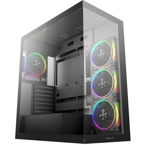 Корпус Deepcool CG580 4F V2 без БП, боковое окно (панорама), 4x120mm ARGB PWM вентилятора, черный, ATX