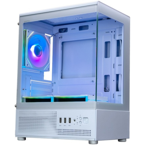 Корпус XASTRA Q300M 3ARGB-C6 White (Q300M-3FM12A-C6-WH) mATX/Aquarium/Screewless/ 3x120mm ARGB PWM FM fans/Argb+PWM HUB 6port