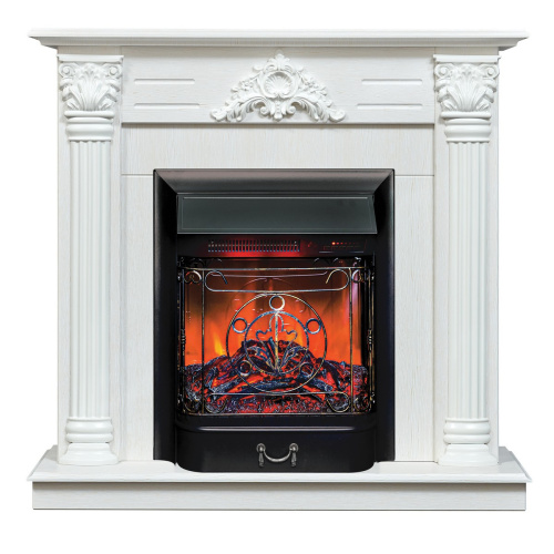Электрокамин RealFlame Stefania WT белое золото с очагом Majestic Lux Black RC