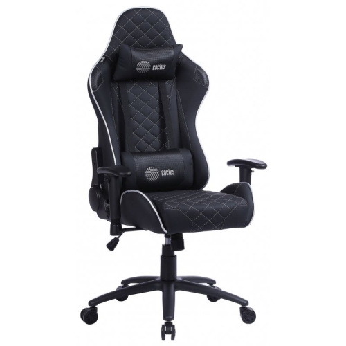 Кресло игровое Cactus CS-CHR-030BLS черный/серебристый с подголов.