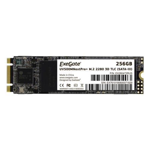 SSD ExeGate EX280472RUS UV500MNextPro+ 256 Gb M.2 2280 3D TLC SATA-III