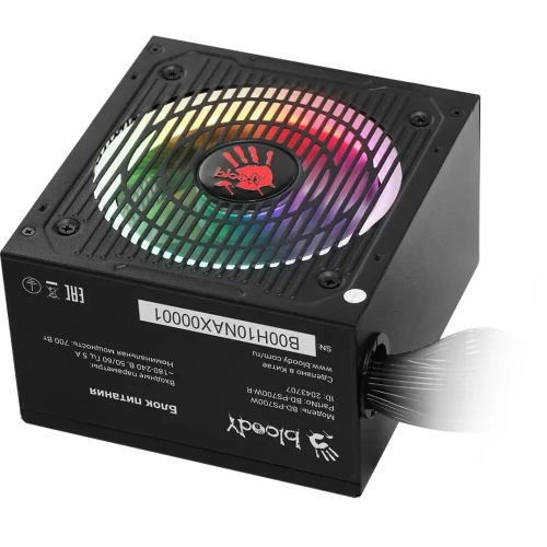 Блок питания BLOODY BD-PS700W (BD-PS700W-R), 700Вт, 120мм, черный, retail