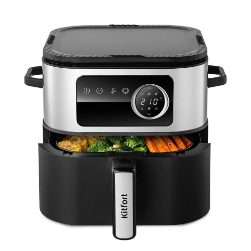 Аэрогриль Kitfort КТ-8127 черный/серебристый