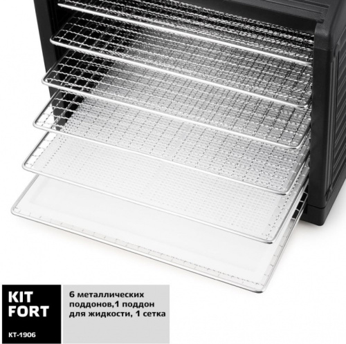 Сушка для фруктов и овощей Kitfort КТ-1906 18под. 500Вт черный