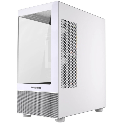 Корпус Powercase Vision Micro M2 ARGB (CVMWM2-A3), Tempered Glass, 3x 120mm ARGB PWM Fan, белый, mATX