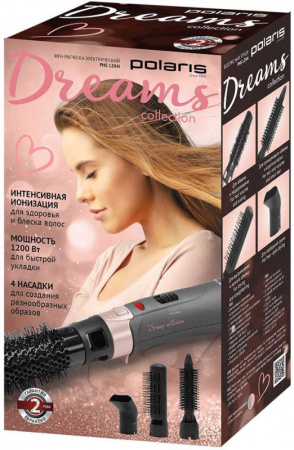 Фен-щетка Polaris PHS 1204i розовый/маренго