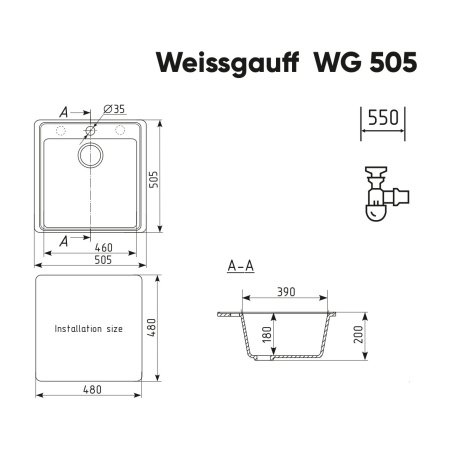Мойка Weissgauff WG 50507 Deep Black