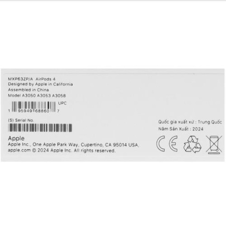 Наушники TWS Apple AirPods 4 белый