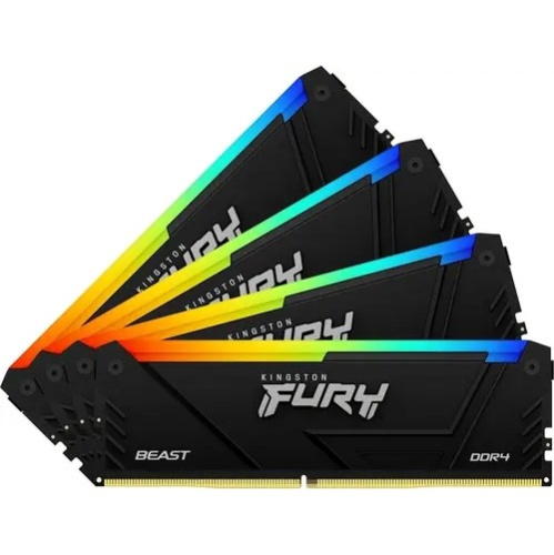 ОЗУ Kingston Fury Beast RGB KF436C17BB2AK4/32 DDR4 4x8GB 3600MHz RTL Gaming PC4-28800 CL17 DIMM 288-pin 1.35В kit single rank с радиатором Ret