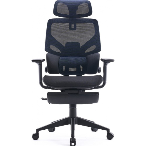 Кресло Cactus CS-CHR-MC01-BLBK синий сиденье черный сетка/ткань с подголов. крестов. пластик подст.для ног