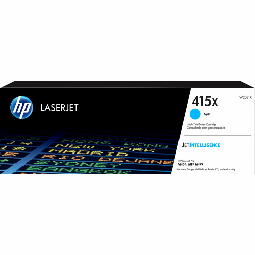 Картридж HP 415X W2031XH для LJ Pro M454/MFP M479/M480f голубой 6000 стр